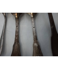 ENSEMBLE COUVERT ARGENT MASSIF 18 EME ET MINERVE 906 GRAMMES