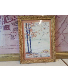 AQUARELLE D’UN BORD DE RIVIERE ENCADRÉ 