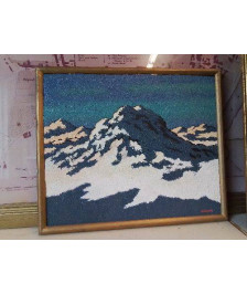 PEINTURE SUR BOIS ’ LA MONTAGNE ENNEIGÉ’