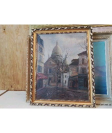 PEINTURE DU QUARTIER DE MONTMARTRE EN HIVERS