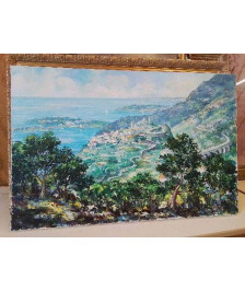 HUILE SUR TOILE D’UNE VILLE CÔTIÈRE 