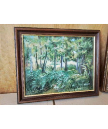 PEINTURE SUR TOILE D’UN SOUS BOIS