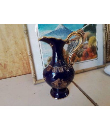 CARAFE BLEUE EN PORCELAINE DE LIMOGES 