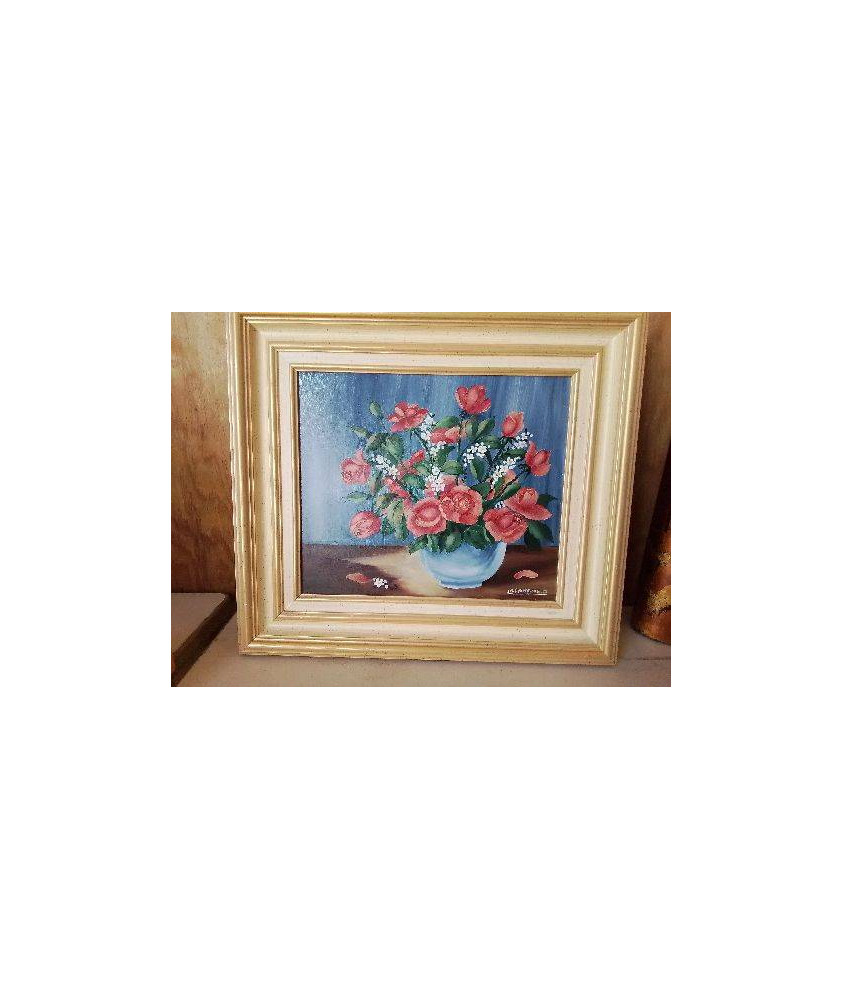 PEINTURE SUR BOIS ’LE BOUQUET DE ROSE’