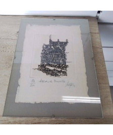 GRAVURE MAISONS DE BRUXELLES