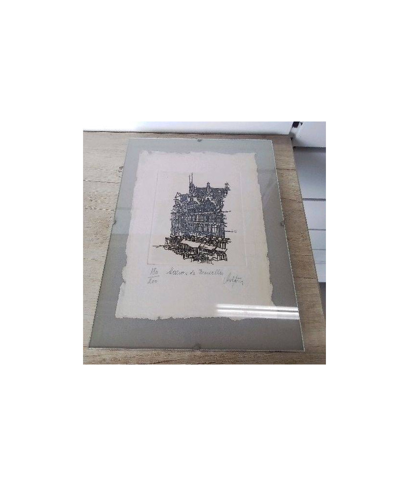 GRAVURE MAISONS DE BRUXELLES