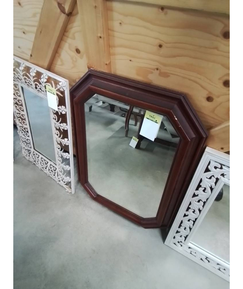 MIROIR OCTOGONAL BOIS MOULURÉ 