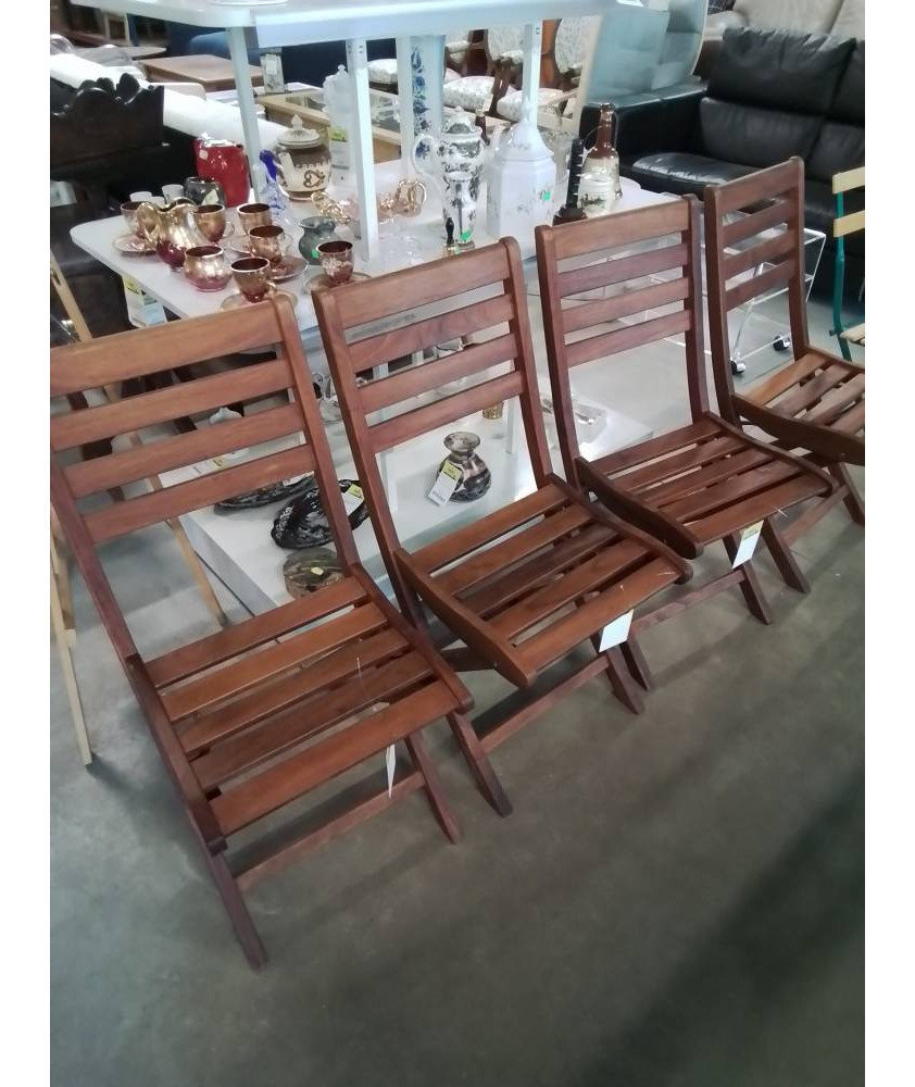 CHAISE DE JARDIN PLIANT BOIS EXOTIQUE AJOURÉ 