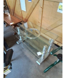 TABLE BASSE RECTANGULAIRE 3 PLATEAUX VERRE DESSUS PIVOTANT SPECTRAL 