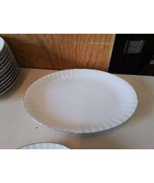 PLAT OVALE BORDURE GRIS 