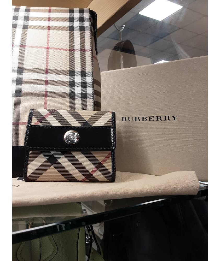 PORTEFEUILLE EN CUIR BURBERRY AVEC BOITE D\'ORIGINE 