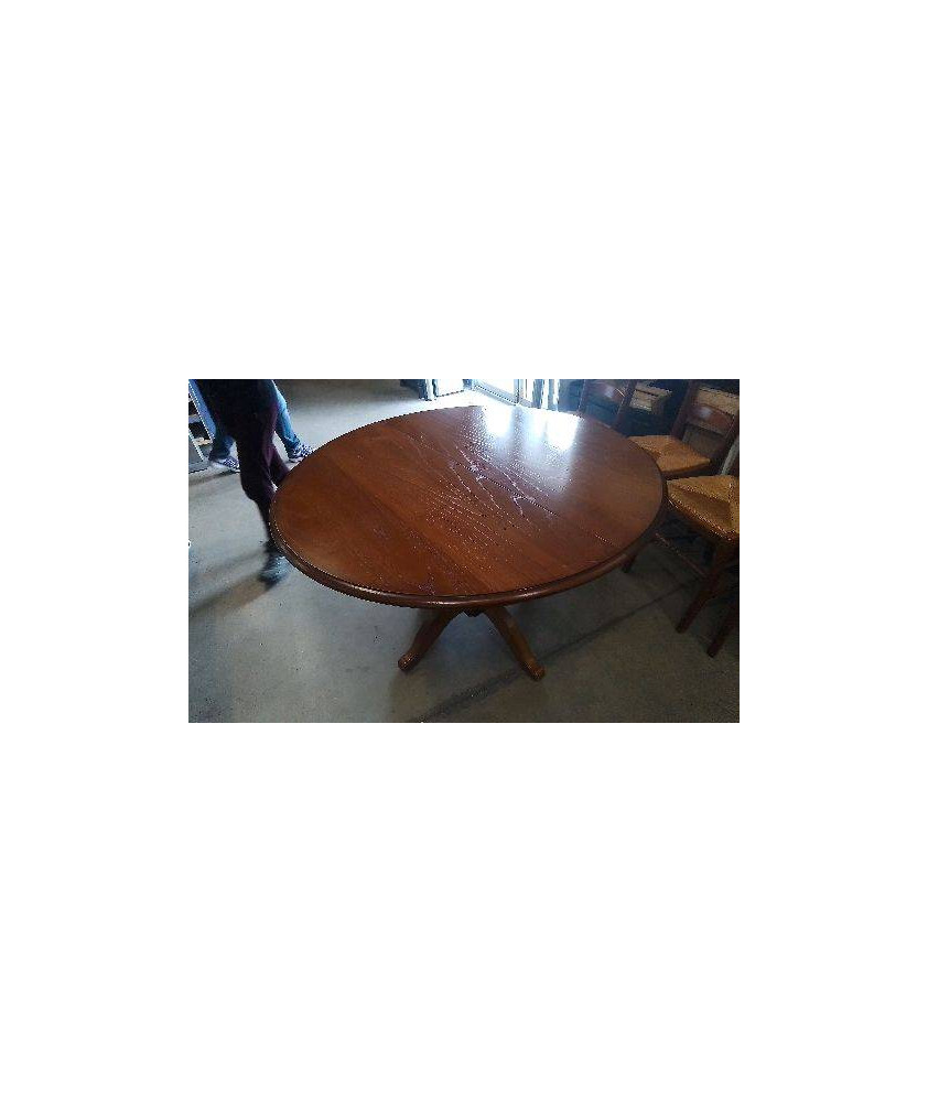 TABLE RONDE MERISIER/1 RALLONGE ( DIAM 115CM)