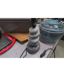 PIED DE LAMPE GALETS GRIS 