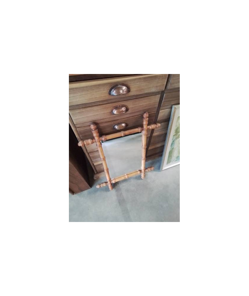 MIROIR RECTANGULAIRE FAUX BAMBOU FIN XIXE 