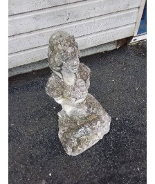 STATUE DE JARDIN BLANCHE NEIGE PIERRE RECONSTITUÉE 