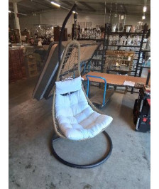 FAUTEUIL SUSPENDU MÉTAL NOIR 