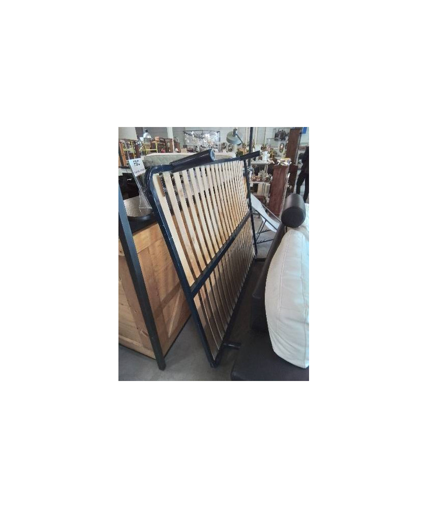 SOMMIER CADRE MÉTAL BLEU A LATTES AVEC PIEDS 140X190CM