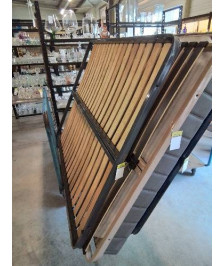 SOMMIER CADRE MÉTAL GRIS A LATTES 140X190CM 