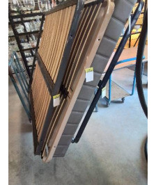 SOMMIER CADRE MÉTAL CRÈME A LATTES 140X190CM