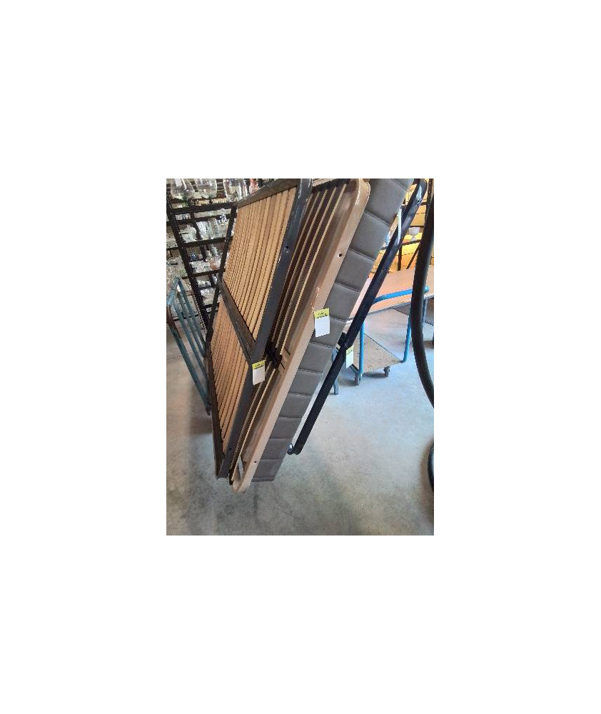 SOMMIER CADRE MÉTAL CRÈME A LATTES 140X190CM