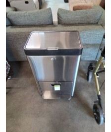 POUBELLE DE TRI MÉTAL CHROMÉ 