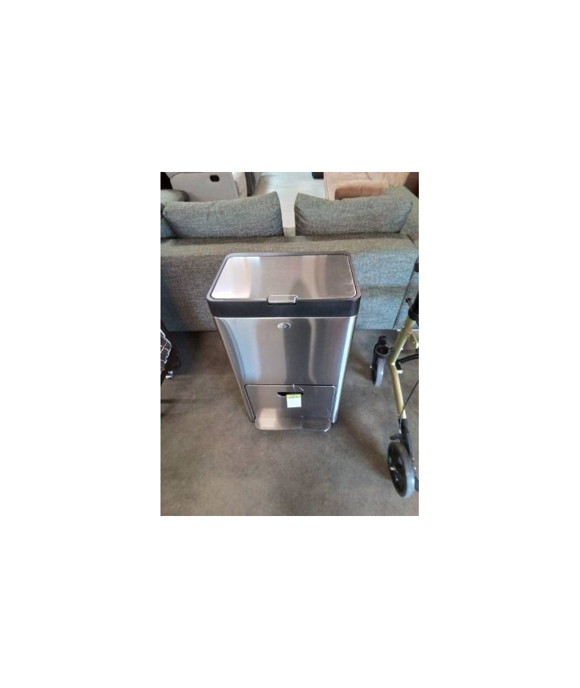 POUBELLE DE TRI MÉTAL CHROMÉ 