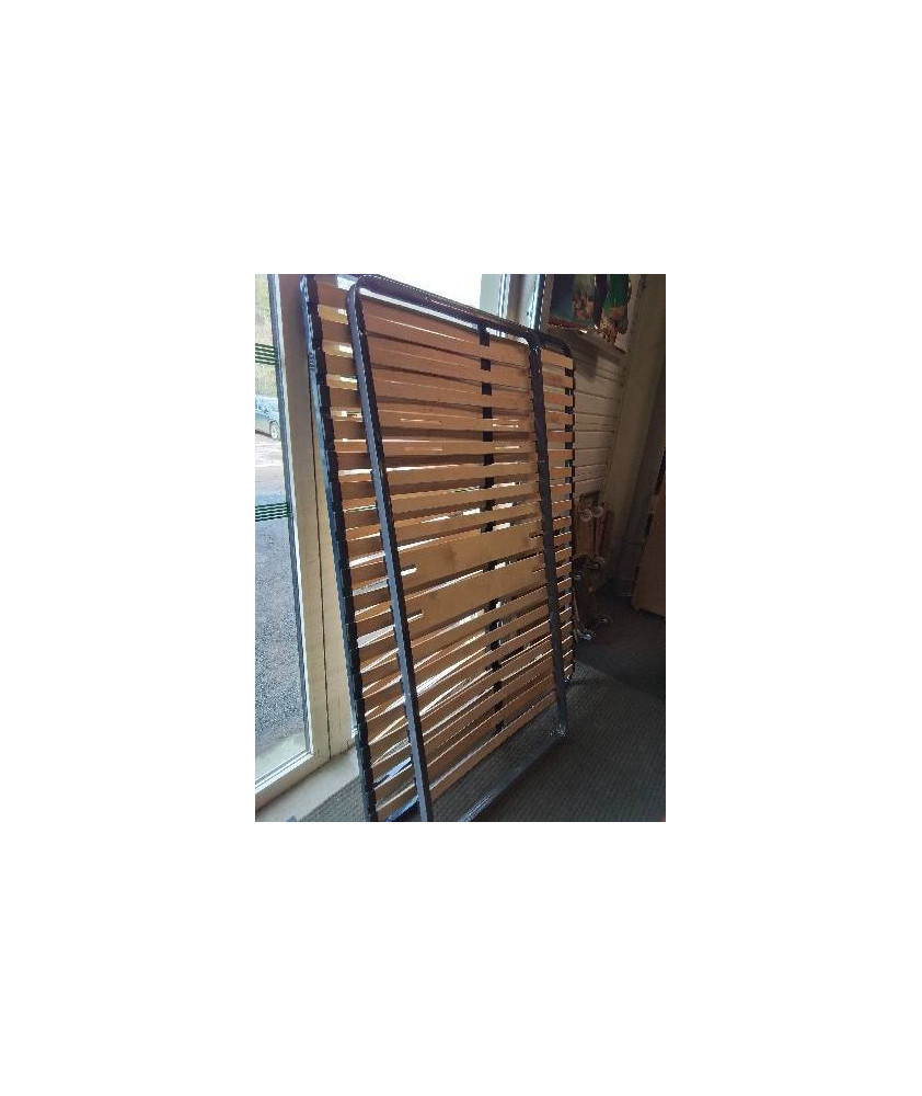 SOMMIER CADRE MÉTAL BLEU A LATTES 140X190CM