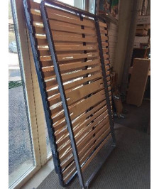 SOMMIER CADRE MÉTAL BLEU A LATTES 90X190CM