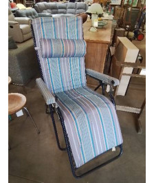 TRANSAT PLIANT MÉTAL ET TISSU BLEU