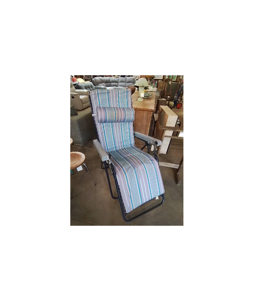 TRANSAT PLIANT MÉTAL ET TISSU BLEU