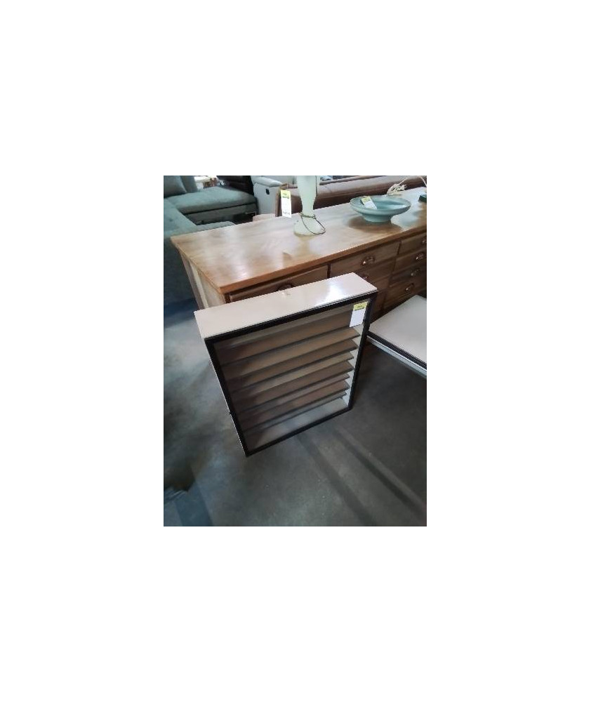 VITRINE MURAL BOIS ECRU ET NOIR