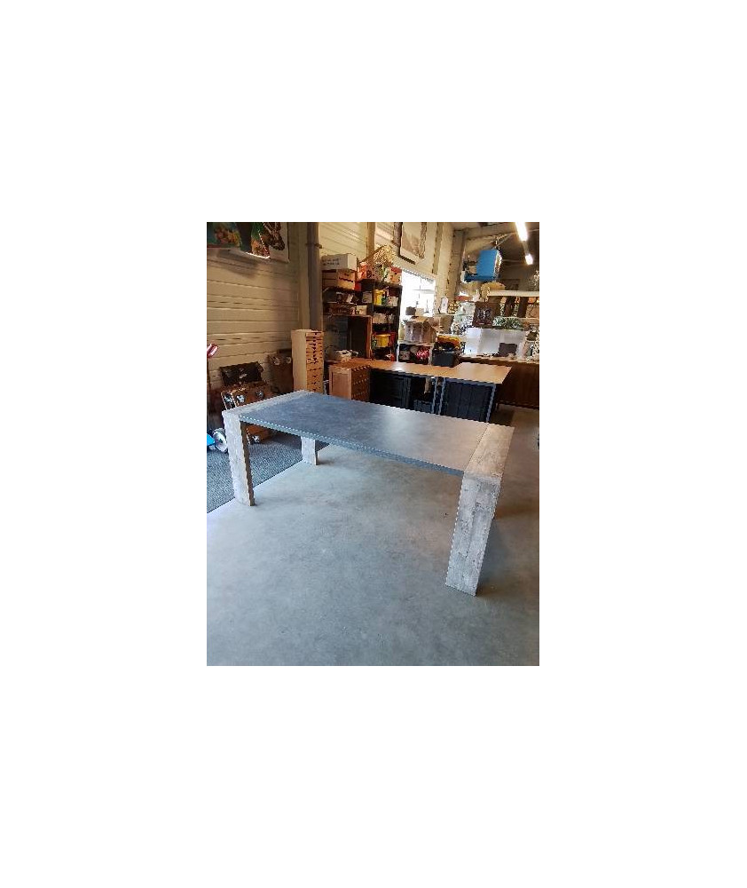 TABLE RECTANGULAIRE BOIS GRIS 190X88,5X76,5CM
