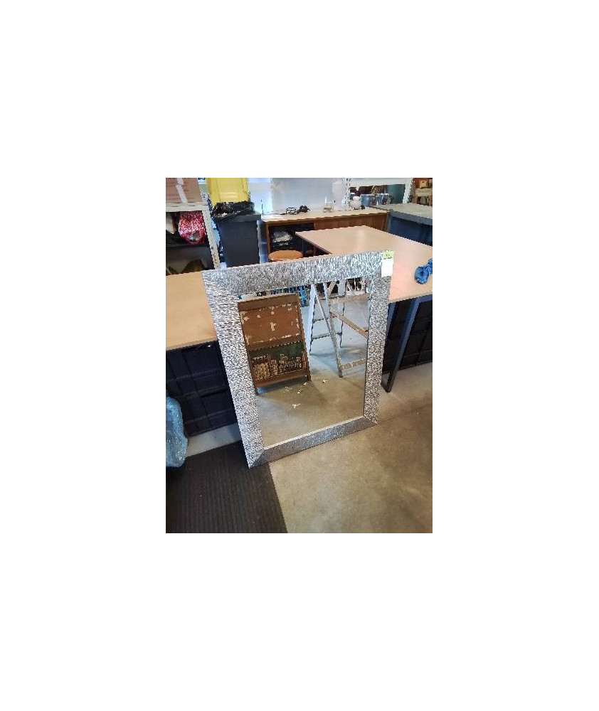 MIROIR RECTANGULAIRE BOIS ARGENTÉ 