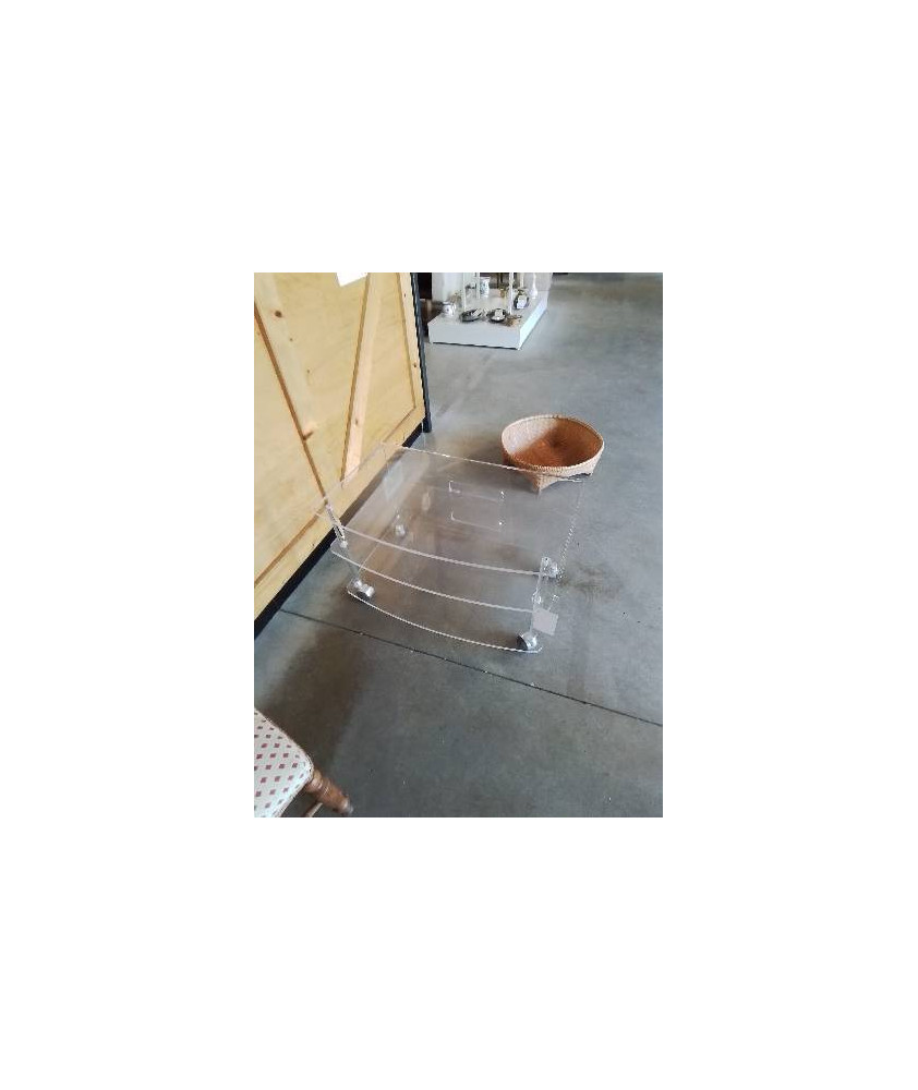 MEUBLE TV HI-FI A ROULETTES PLEXIGLAS MARAIS INTERNATIONAL 