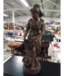 SCULPTURE MÉTAL LA PECHE JEAN LOUIS GRÉGOIRE (1840-1890) 