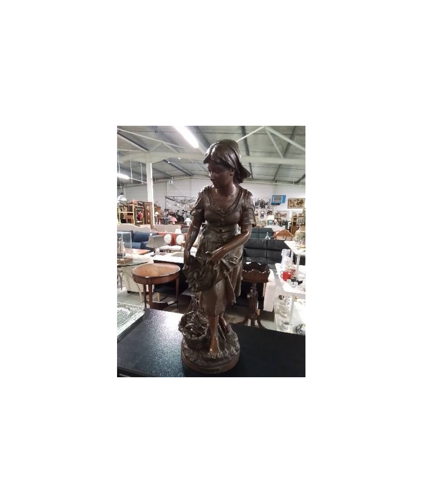 SCULPTURE MÉTAL LA PECHE JEAN LOUIS GRÉGOIRE (1840-1890) 
