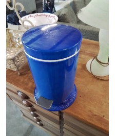 POUBELLE DE SALLE DE BAIN A PÉDALE MÉTAL BLEU