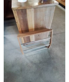 SÈCHE SERVIETTE MURAL MÉTAL CHROMÉ ET BOIS 