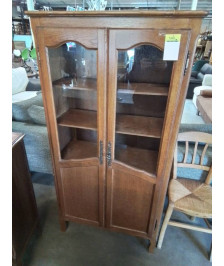 VITRINE BOIS MOULURÉ 2 PORTES STYLE RÉGENCE 