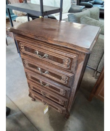 CHIFFONNIER BOIS MOULURÉ ET CHANTOURNÉ 5 TIROIRS STYLE RÉGENCE 