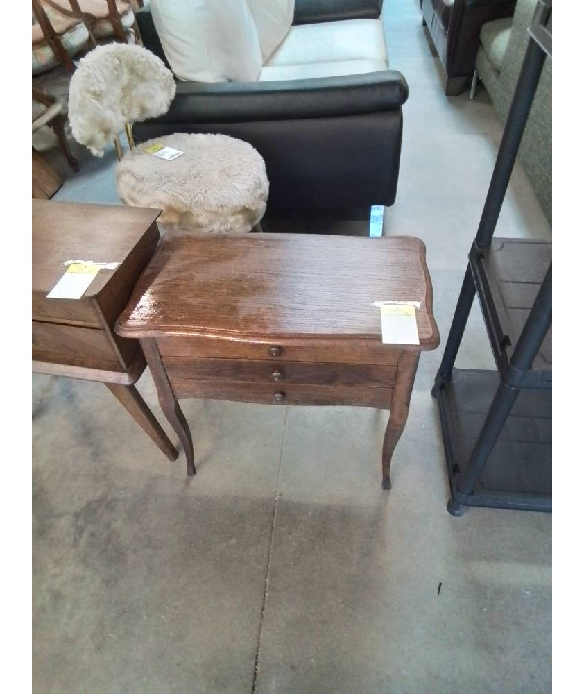 TRAVAILLEUSE CHANTOURNÉ PIEDS GALBÉS 2 TIROIRS STYLE RÉGENCE 