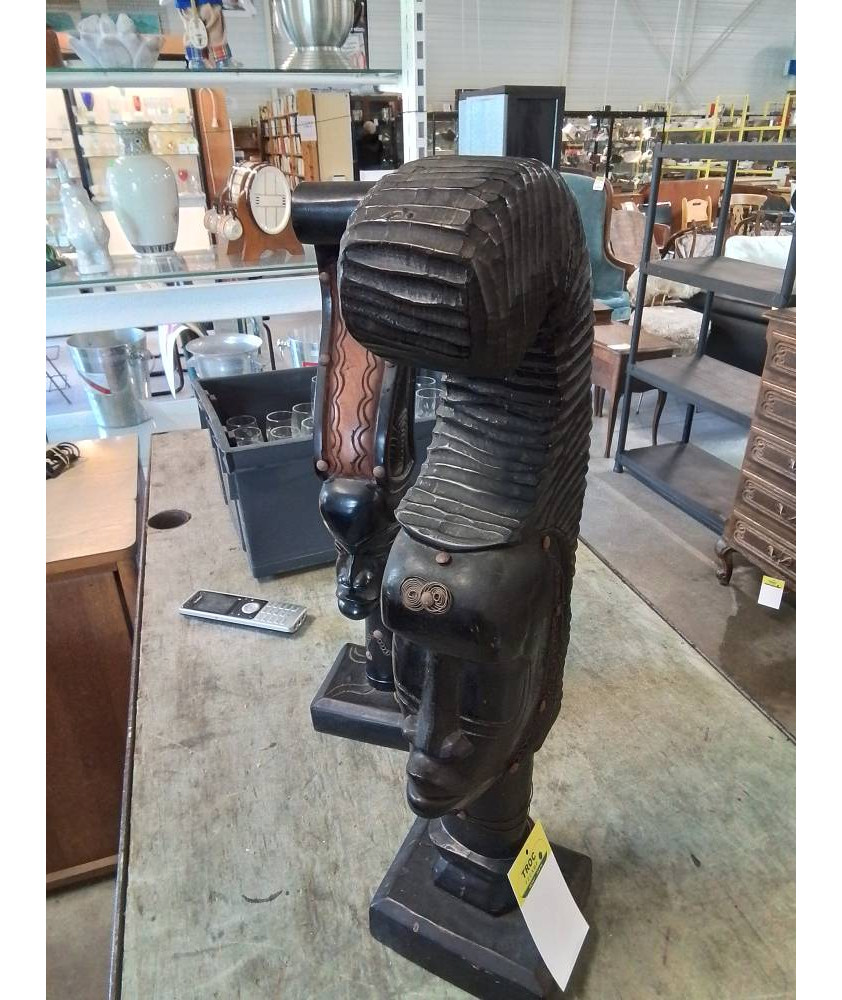 STATUETTE BUSTE FEMME AFRICAINE 