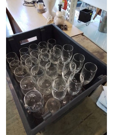 28 VERRES CRISTAL AUX EPIS DE BLÉ 