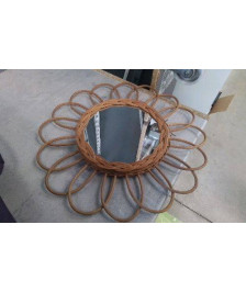 MIROIR VINTAGE ROSACE ROTIN