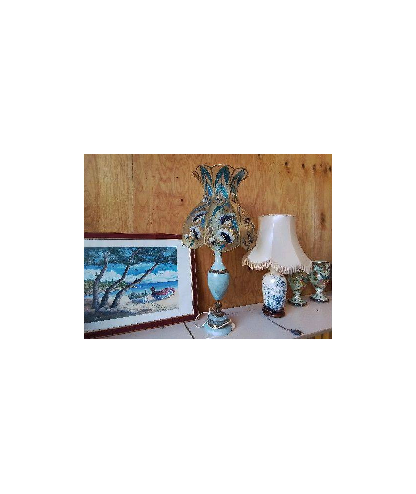 LAMPE DE SALON EN ONYX BLEUE 