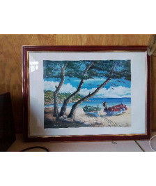 AFFICHE ENCADRÉ D’UN BORD DE MER