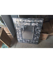 MIROIR ACIER BROSSE- 90X65