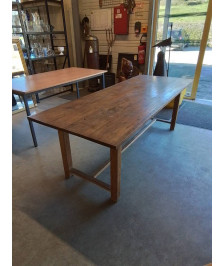 TABLE DE FERME RECTANGULAIRE A ENTRETOISE 1 TIROIR DÉBUT XXE 206X82,5X70CM