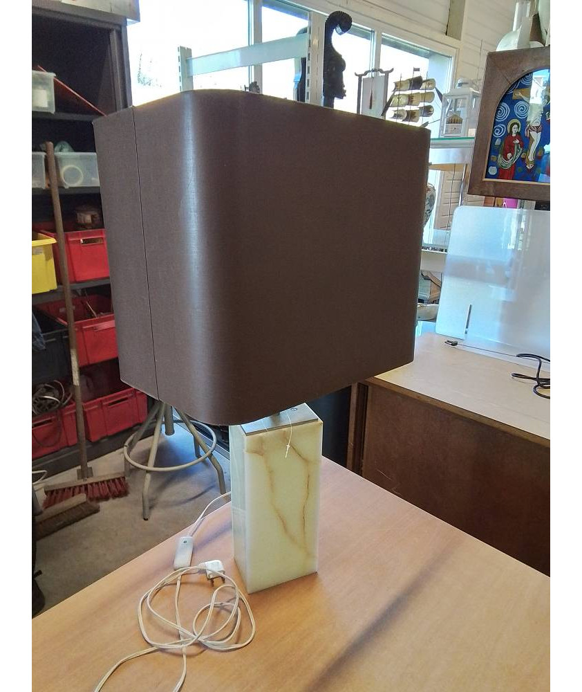 LAMPE ALBATRE AJ MARRON