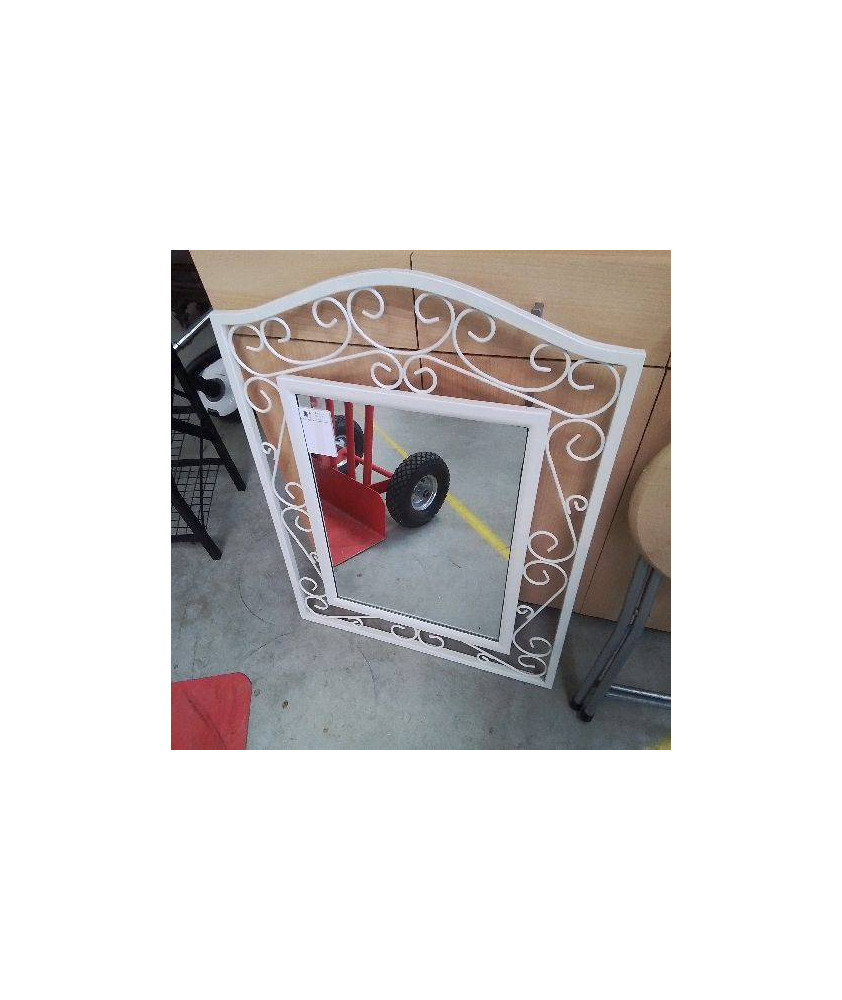 MIROIR METAL BLANC